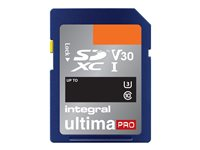 Integral UltimaPro - Carte mémoire flash - 128 Go - Video Class V30 / UHS-I U3 / Class10 - SDXC UHS-I INSDX128G-100/90V30